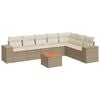 vidaXL Set Divano da Giardino 8 pz con Cuscini Beige in Polyrattan