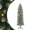 vidaXL Albero di Natale Artificiale Sottile Verde e Bianco 210 cm