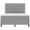vidaXL Letto a molle con materasso Grigio chiaro 160 x 200 cm Tessuto