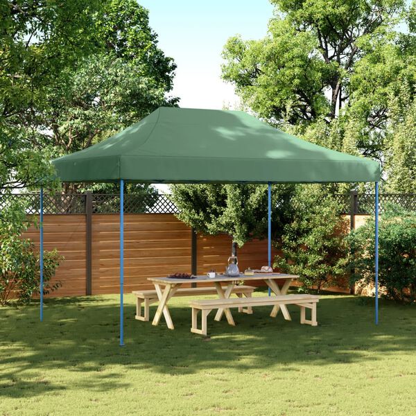 vidaXL Tenda da Festa Pieghevole Pop-Up Verde 410x279x315 cm