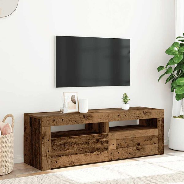 vidaXL Mobile Porta TV con LED Legno Antico 120x35x40 cm Multistrato
