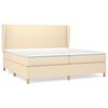 vidaXL Giroletto a Molle con Materasso Crema 200x200 cm in Tessuto