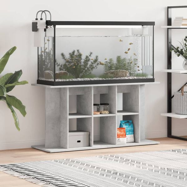 vidaXL Supporto per acquario in cemento grigio 120x40x60 cm in legno ingegnerizzato