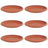 vidaXL Vassoio Rotondo per Fiori 6 pz Rosso Mattone &Oslash; 17,5 x 2 cm