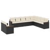 vidaXL Set Divani da Giardino 10pz con Cuscini in Polyrattan Nero