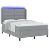 vidaXL Letto a Sorgente LED Grigio chiaro 140 x 190 cm Tessuto