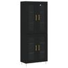 vidaXL Credenza Nera 69,5x34x180 cm in Legno Multistrato