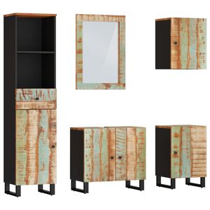 vidaXL Set Mobili da Bagno 5 pz in Legno Massello di Recupero
