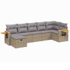 vidaXL Set Divano da Giardino 7 pz con Cuscini Beige Polyrattan