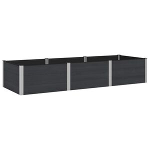vidaXL Letto rialzato da giardino Nero 300 x 100 x 54 cm