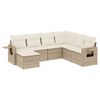 vidaXL Set Divani da Giardino 7 pz con Cuscini Beige in Polyrattan