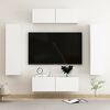vidaXL Set Mobili Porta TV 4 pz Bianco in Legno Multistrato