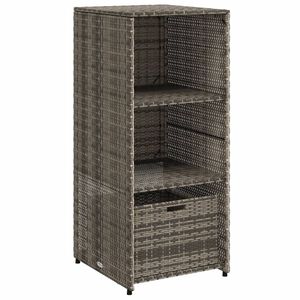 vidaXL Armadietto Portaoggetti Giardino Grigio 50x55x115cm Polyrattan