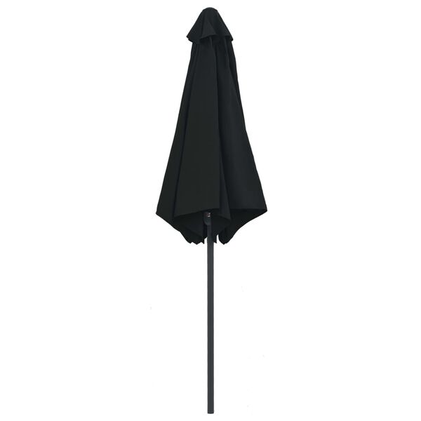 vidaXL Ombrellone da Giardino con Palo in Alluminio 270x246 cm Nero