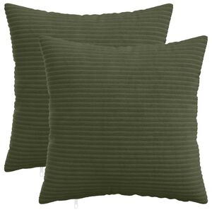 vidaXL Federa 2 pcs HEERLEN Verde 30 x 30 cm corduroy