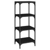 vidaXL Mobile Porta Libri Nero 40x33x100cm Legno Multistrato e Acciaio