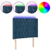 vidaXL Testiera a LED Blu Scuro 93x16x118/128 cm in Velluto