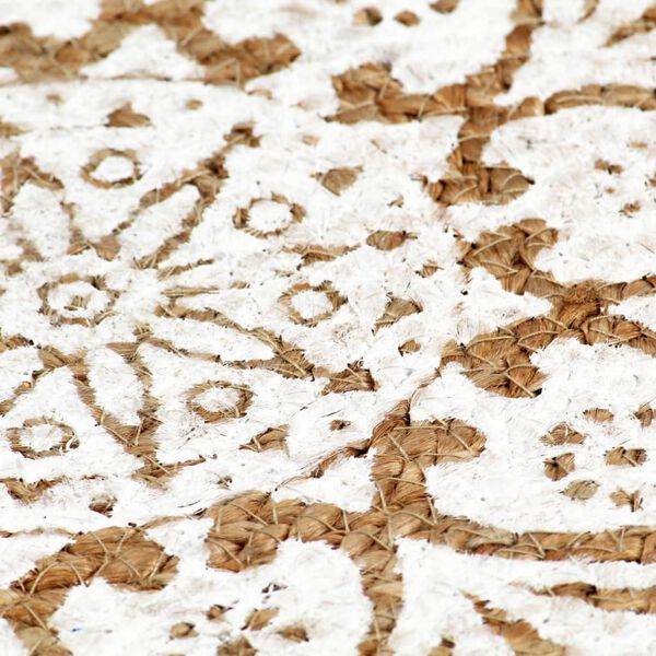 vidaXL Tovagliette 6 pz Bianche 38cm Rotonde in Juta