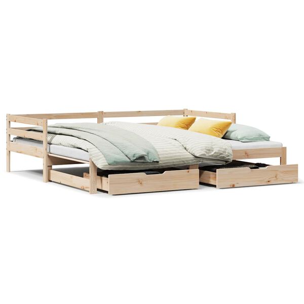vidaXL Dormeuse con Cassetti 90x200 cm Legno Massello Pino