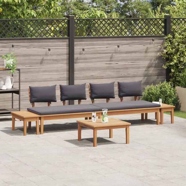 vidaXL Set Divano da Giardino 5 pcs Marrone e Grigio