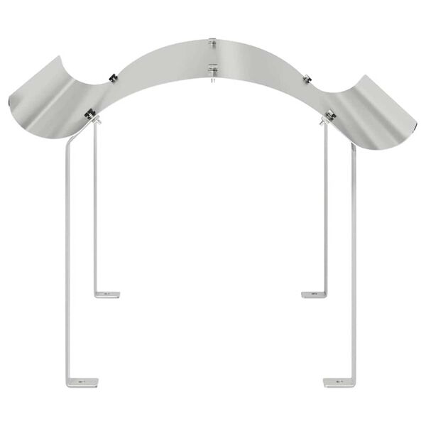 vidaXL Cappello per Camino Argento 59,5 x 50 x 36,5 cm