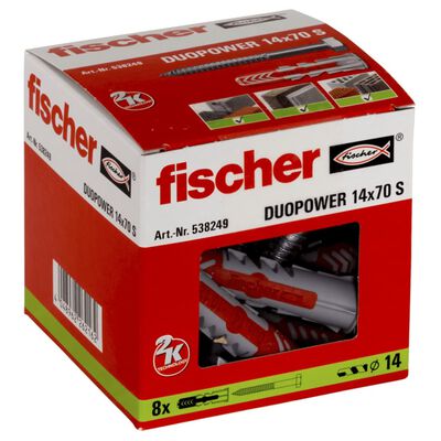 Fischer Set di Tasselli DUOPOWER 14 x 70 S 8 pz