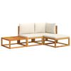vidaXL Set di divani da giardino 4 pezzi con cuscini in legno di acacia e rattan