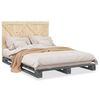 vidaXL Giroletto senza Materasso Grigio 160x200 cm Legno Massello Pino