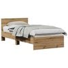 vidaXL Struttura letto con testata Rovere Artigianale 75 x 190 cm