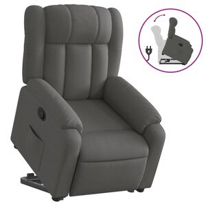 vidaXL Poltrona Alzapersona Reclinabile Grigio Scuro in Tessuto