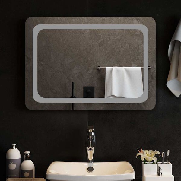 vidaXL Specchio da Bagno con Luci LED 70x50 cm