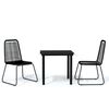 vidaXL Set Mobili da Pranzo per Giardino 3 pz Nero