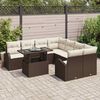 vidaXL Set Divano da Giardino 9 pcs Marrone Rattan in Polipropilene
