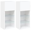 vidaXL Mobili Porta TV con Luci LED 2 pz Bianchi 40,5x30x90 cm