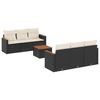 vidaXL Set Divani da Giardino con Cuscini 7pz Nero Polyrattan