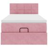 vidaXL Pouf Letto con Materasso e LED Rosa 80x200cm in Velluto