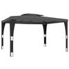 vidaXL Gazebo con Tetto Doppio Antracite 3,98x2,98 m in Acciaio