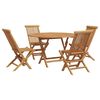 vidaXL Set da Pranzo per Giardino 5 pcs Marrone Legno di teak solido