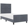 vidaXL Letto a molle con testiera Grigio scuro 90 x 200 cm Velluto