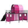 vidaXL Struttura del letto loft per bambini Nero e rosa 99,5 x 190 cm