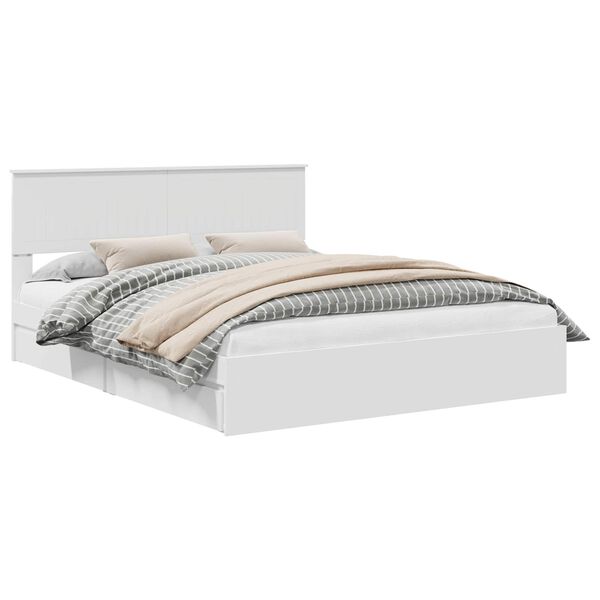 vidaXL Letto con Contenitore Bianco 160 x 200 cm Legno multistrato
