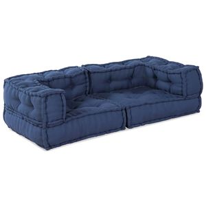 vidaXL Unit&agrave; di Divano Modulare 3 pcs Indaco 140 x 70 x 36 cm Tessuto