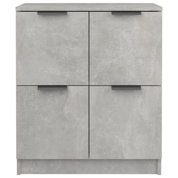 vidaXL Credenze 2 pz Grigio Cemento 60x30x70 cm in Legno Multistrato
