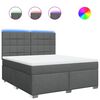 vidaXL Giroletto a Molle con Materasso Grigio Scuro 180x200 cm Tessuto