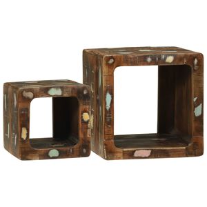 vidaXL Unit&agrave; TV 2 pcs Multicolore Legno Recuperato Massello