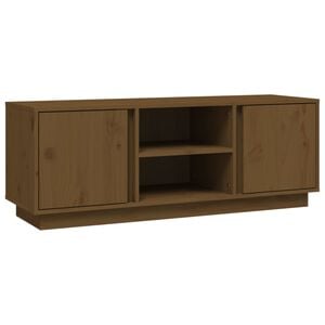 vidaXL Mobile Porta TV ambra 110x35x40,5 cm in Legno Massello di Pino
