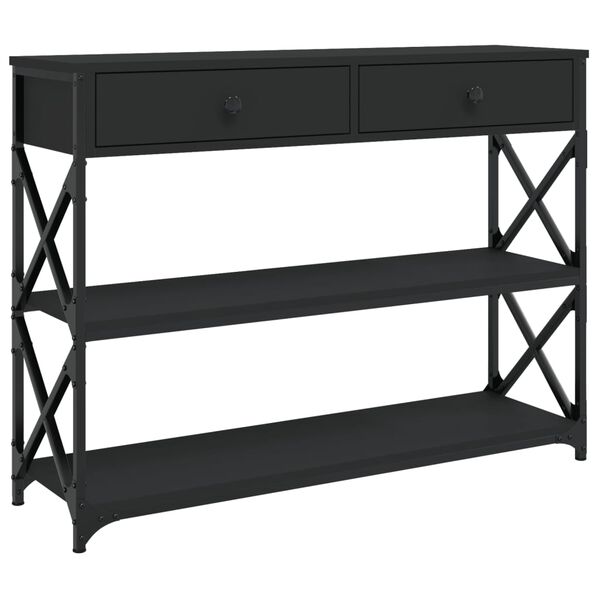 vidaXL Tavolino Consolle Nero 100x28x75 cm in Legno Multistrato