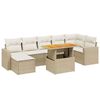 vidaXL Set Divano da Giardino 8 pz con Cuscini Beige in Polyrattan