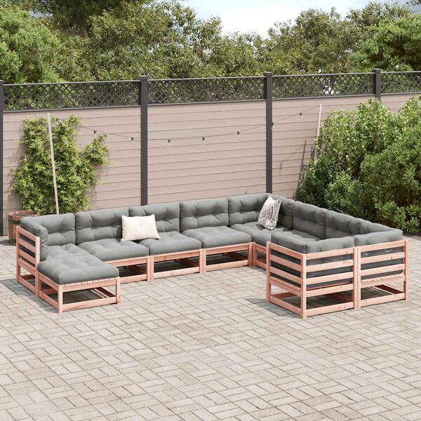 vidaXL Set Divani Giardino 10 pz con Cuscini Massello Abete Douglas