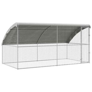 vidaXL Gabbia per polli 2 pz Argento 400 x 200 x 200 cm